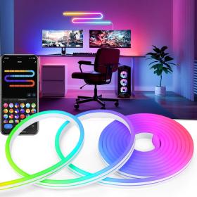 Bande lumineuse néon RGB 3M Flexible et étanche avec télécommande APP Control