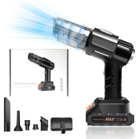 مكنسة كهربائية محمولة لاسلكية للسيارة بقوة 21000 باسكال مع بطارية قابلة لإعادة الشحن